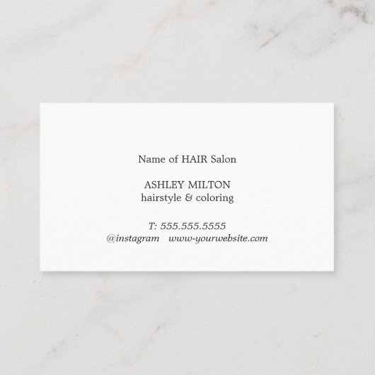 Carte De Visite Ciseaux blancs gris minimes élégants (Dos)