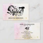 Carte De Visite *~* Ciseaux cardiaques Sèche-Parties scintillant c (Devant / Derrière)