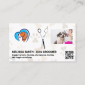 Carte De Visite Ciseaux | Chat Dog Love | Groomer | Code QR (Devant)