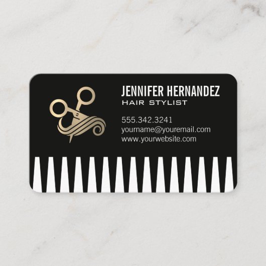 Carte De Visite Ciseaux Cheveux | Salon Beauté (Devant)