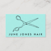 Carte De Visite Ciseaux chic Barber Code QR Code Mint (Devant)