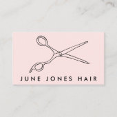 Carte De Visite Ciseaux chic barbier QR Code PalePink (Devant)
