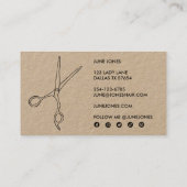 Carte De Visite Ciseaux chic Dessin chic Barber KRAFT (Dos)