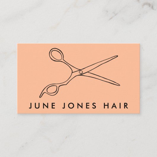 Carte De Visite Ciseaux chic Line Art Peach Fuzz (Devant)