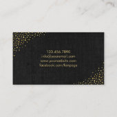 Carte De Visite Ciseaux chics de toile foncés élégants d'or de (Dos)
