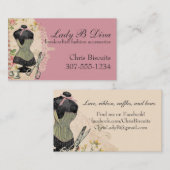 Carte De Visite Ciseaux chics minables de corset cousant (Devant / Derrière)