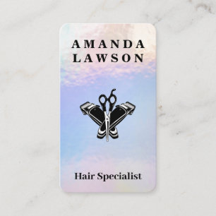 Carte De Visite Ciseaux Clippers   Irridescent   Coiffeur