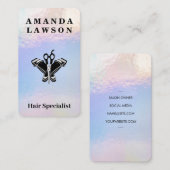 Carte De Visite Ciseaux Clippers | Irridescent | Coiffeur (Devant / Derrière)