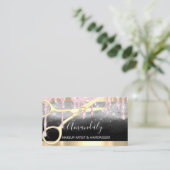 Carte De Visite Ciseaux Coiffeur Coiffeur maquillage gouttes (Debout devant)