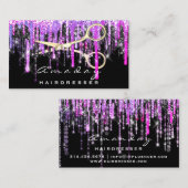 Carte De Visite Ciseaux Coiffeur professionnel Gold Hot Pink (Devant / Derrière)