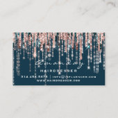 Carte De Visite Ciseaux Coiffeur professionnel Rose Blue Gold (Dos)