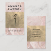 Carte De Visite Ciseaux d'aquarelle gris peigne Elégant (Devant / Derrière)