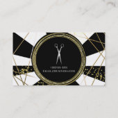 Carte De Visite Ciseaux d'argent Black Gold Parties scintillant Ha (Dos)