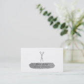 Carte De Visite Ciseaux d'Argent Brosse Pailletée Chic Coiffeur (Debout devant)