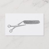 Carte De Visite Ciseaux d'Argent Brosse Pailletée Chic Coiffeur (Dos)