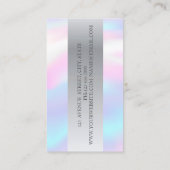 Carte De Visite Ciseaux d'argent élégant moderne, Holographique (Dos)