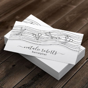 Carte De Visite Ciseaux de cheveux et salon de dessin de cheveux l