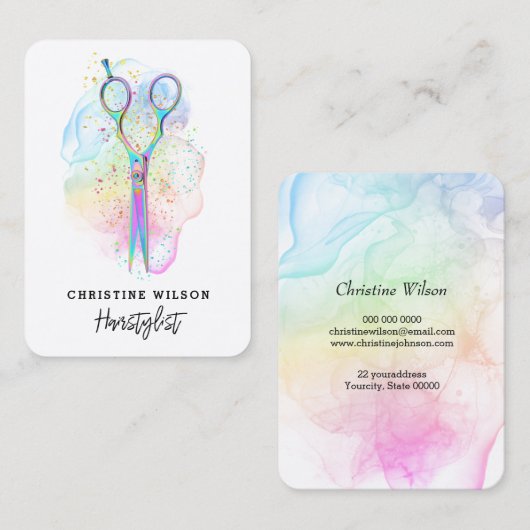 Carte De Visite ciseaux de coiffeur (Devant / Derrière)