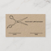 Carte De Visite Ciseaux de coiffeur barbier chic DATE DE RENDEZ-VO (Dos)