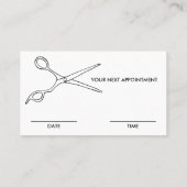 Carte De Visite Ciseaux de coiffeur barbier Date de rendez-vous ch (Dos)