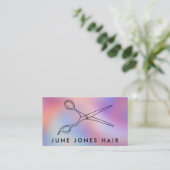 Carte De Visite Ciseaux de coiffeur chic dessin sur mesure (Debout devant)