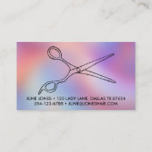 Carte De Visite Ciseaux de coiffeur chic dessin sur mesure (Dos)