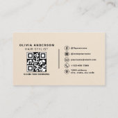 Carte De Visite Ciseaux de coiffeur Code QR Faux Papier (Dos)