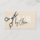 Carte De Visite Ciseaux de coiffeur Code QR Faux Papier (Devant)
