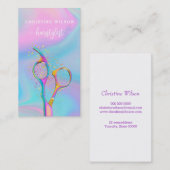 Carte De Visite ciseaux de coiffeur colorés (Devant / Derrière)