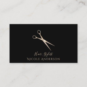 Carte De Visite Ciseaux de coiffeur de Salon Rose Gold de toutes c