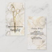 Carte De Visite ciseaux de coiffeur éclaboussures d'encre (Devant / Derrière)