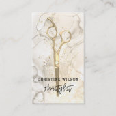 Carte De Visite ciseaux de coiffeur éclaboussures d'encre (Devant)