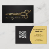 Carte De Visite Ciseaux de coiffeur en or faux simple cool (Devant / Derrière)