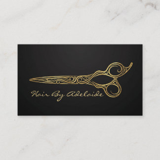 Carte De Visite Ciseaux de coiffeur en or faux simple cool