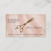 Carte De Visite Ciseaux de coiffeur en or rose moderne Design (Devant)
