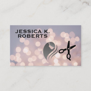 Carte De Visite Ciseaux de coiffeur et logo de salon Boke