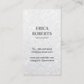 Carte De Visite Ciseaux de coiffeur et salon argenté moderne d'arc (Dos)