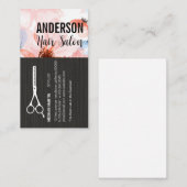 Carte De Visite Ciseaux de coiffeur | Fleurs (Devant / Derrière)