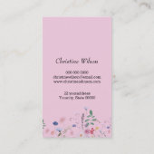 Carte De Visite ciseaux de coiffeur fleurs sauvages (Dos)