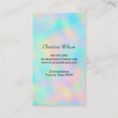 Carte De Visite ciseaux de coiffeur logo couleurs pastel (Dos)