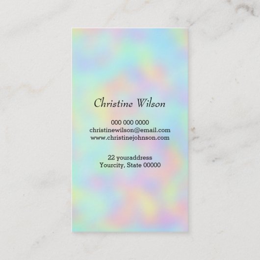 Carte De Visite ciseaux de coiffeur logo couleurs pastel (Dos)