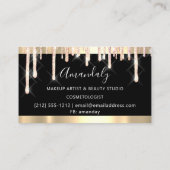Carte De Visite Ciseaux de coiffeur maquillage Black Gold Drives (Dos)