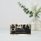 Carte De Visite Ciseaux de coiffeur maquillage Black Gold Drives (Debout devant)