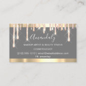 Carte De Visite Ciseaux de coiffeur maquillage Gris Gold Drives (Dos)