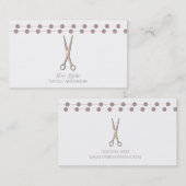 Carte De Visite Ciseaux de coiffeur Minimal Mauve rose blush (Devant / Derrière)