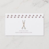 Carte De Visite Ciseaux de coiffeur Minimal Mauve rose blush (Dos)
