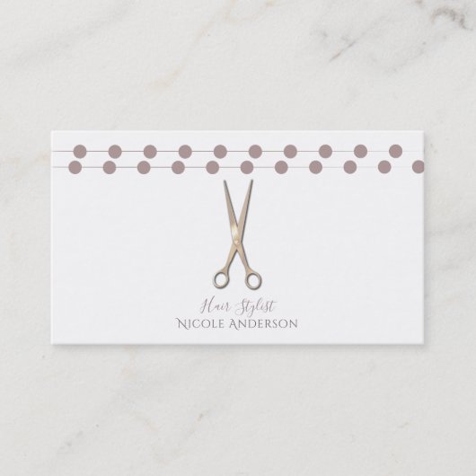 Carte De Visite Ciseaux de coiffeur Minimal Mauve rose blush (Devant)