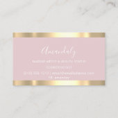 Carte De Visite Ciseaux de coiffeur moderne Gold Rose Blush (Dos)