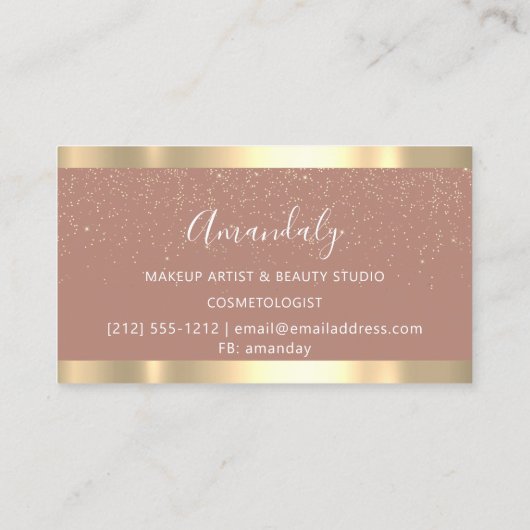 Carte De Visite Ciseaux de coiffeur moderne Rose Gold Confetti (Dos)