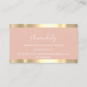 Carte De Visite Ciseaux de coiffeur moderne Rose or Blush (Dos)